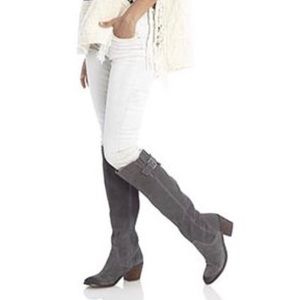 Sole Society high knee charcoal colored boot